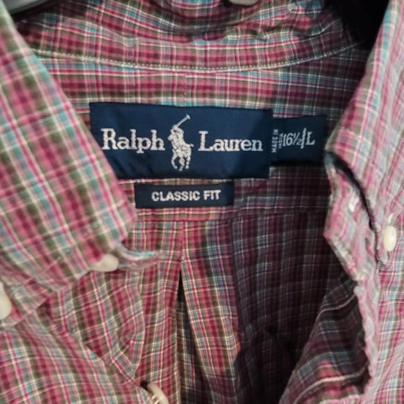 Men's Polo Ralph Lauren button down dress shirt casual 16.5 Large - Picture 3 of 3